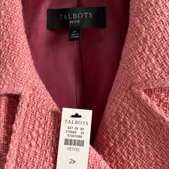NWT Talbots Tweed Moto Jacket Rose Pink Gold 2P - Picture 3 of 5